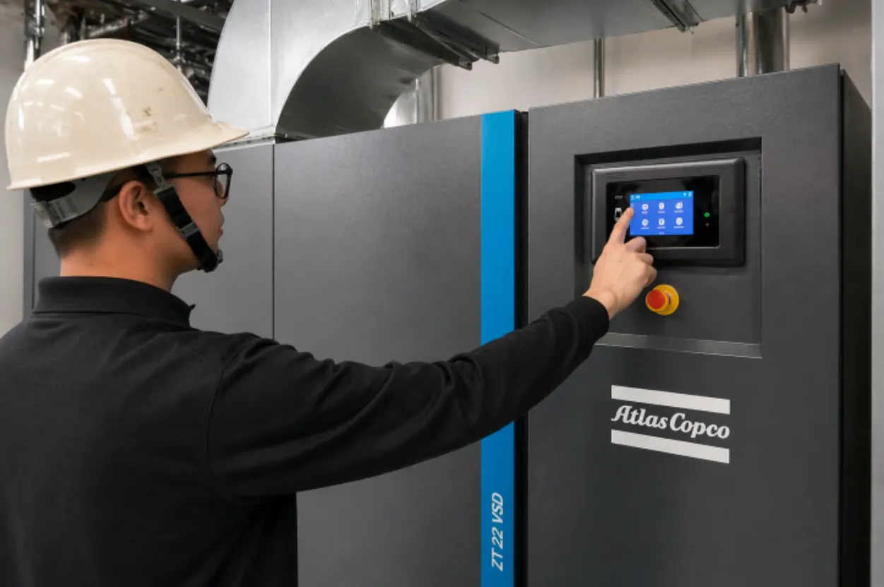 台南科技廠導入無油變頻空壓機系統｜Atlas Copco 節能控制與穩定供氣